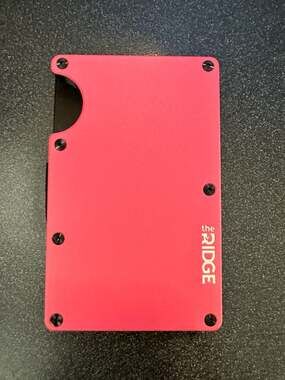 The Ridge Slim RFID Blocking Wallet Cash Strap - Flamingo Pink